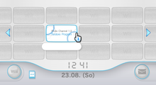 Englisches Icon im Wii-Menü mit Tooltip (leer, da nur ein japanischer Titel gesetzt ist)