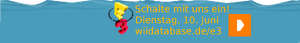 Banner zur E3 am 10. Juni 2013 (rechts zu sehen das "WiiDatabase Live" Logo)